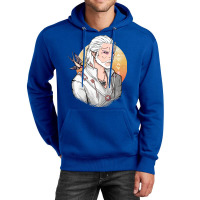 White Wolf And Swallow Gold Aesthetic Unisex Hoodie | Artistshot