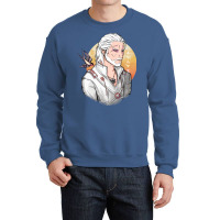 White Wolf And Swallow Gold Aesthetic Crewneck Sweatshirt | Artistshot