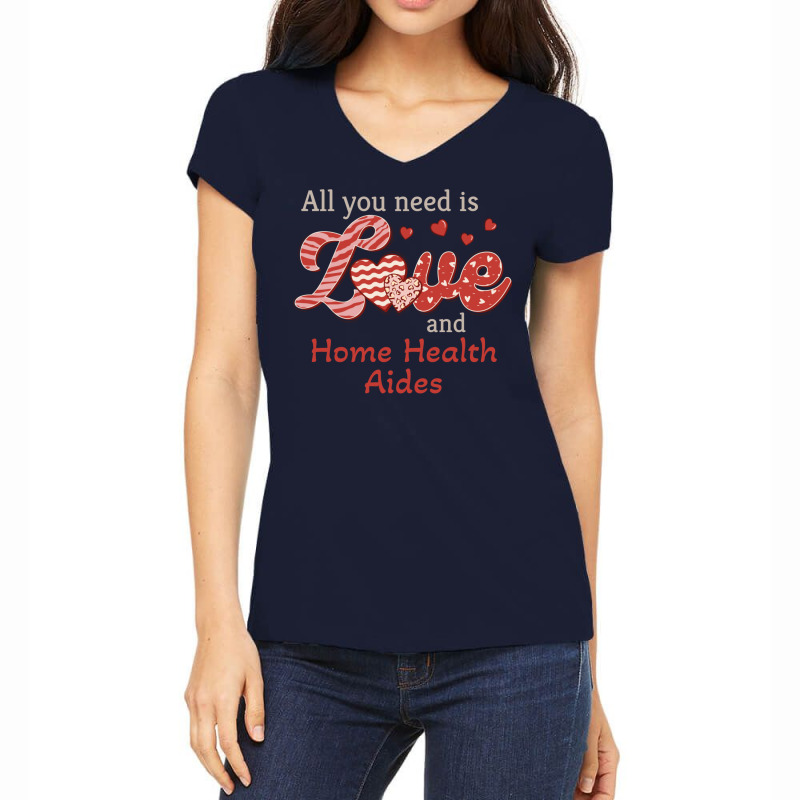 Home Health Aide Love Hearts Chocolate Vintage Val Women's V-Neck T-Shirt by alghcamesc | Artistshot