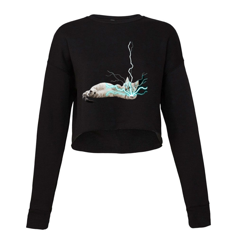 Cat Lightning   1 Cropped Sweater by Reynaldo K Dennis | Artistshot