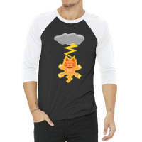 Cat Lightning Funny 3/4 Sleeve Shirt | Artistshot