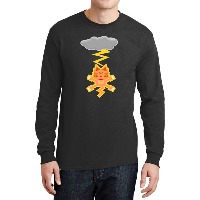 Cat Lightning Funny Long Sleeve Shirts by Reynaldo K Dennis | Artistshot