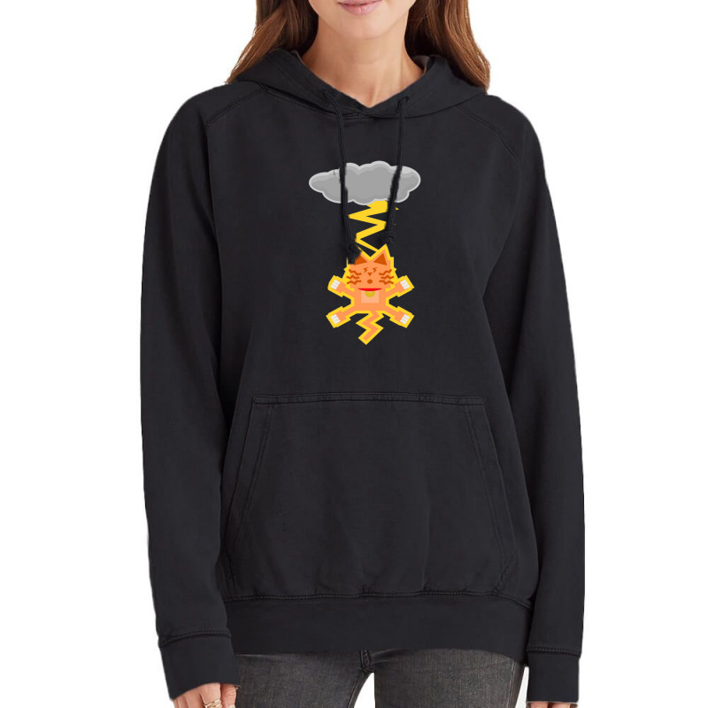 Cat Lightning Funny Vintage Hoodie by Reynaldo K Dennis | Artistshot