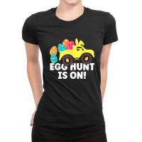 Easter Egg Hunt Is On Happy Easter For Kids And Ad Ladies Fitted T-shirt | Artistshot