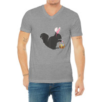 Funny Easter Squirrel Easter Basket And Bunny Ears V-neck Tee | Artistshot