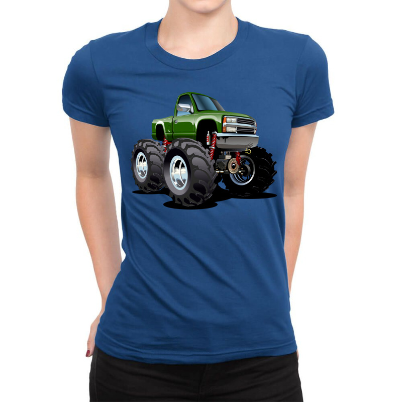 Cartoon Monster Truck Music Ladies Fitted T-Shirt by bonitamella8 | Artistshot