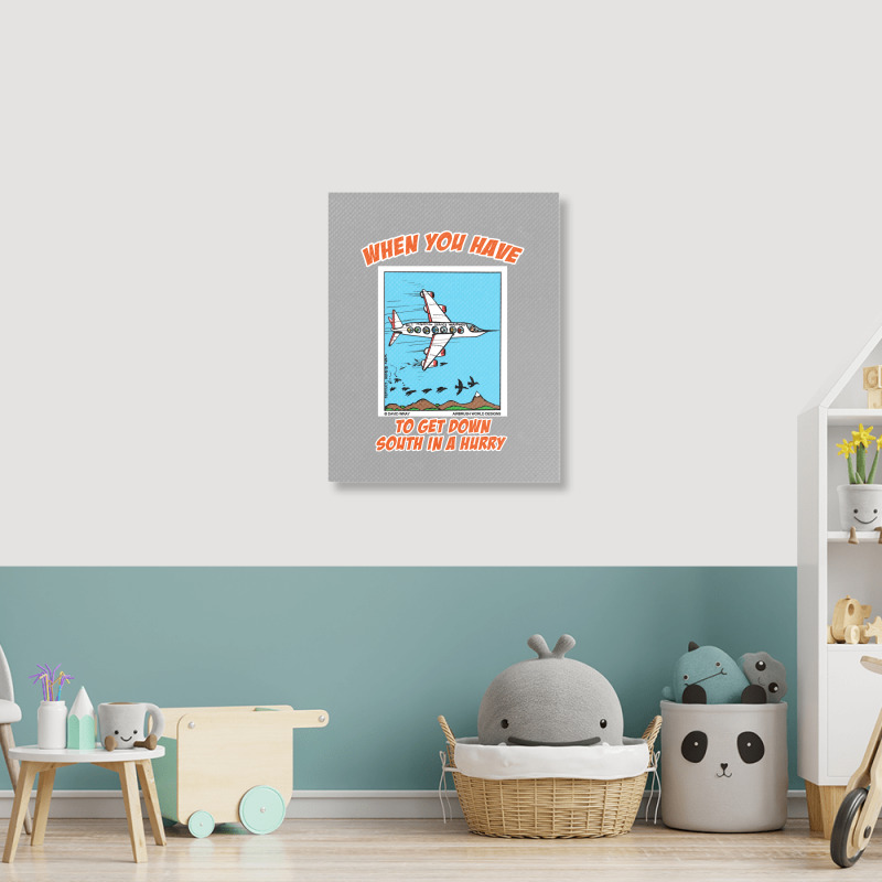 Bird Migration Service Airline Funny Animal Novelt Portrait Canvas Print | Artistshot