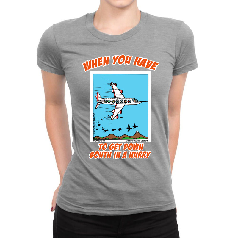 Bird Migration Service Airline Funny Animal Novelt Ladies Fitted T-Shirt by ghittibuculb | Artistshot