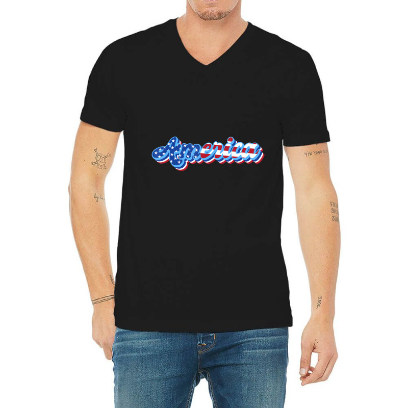 America Usa Men Women Kids American Flag Patriotic V-neck Tee | Artistshot