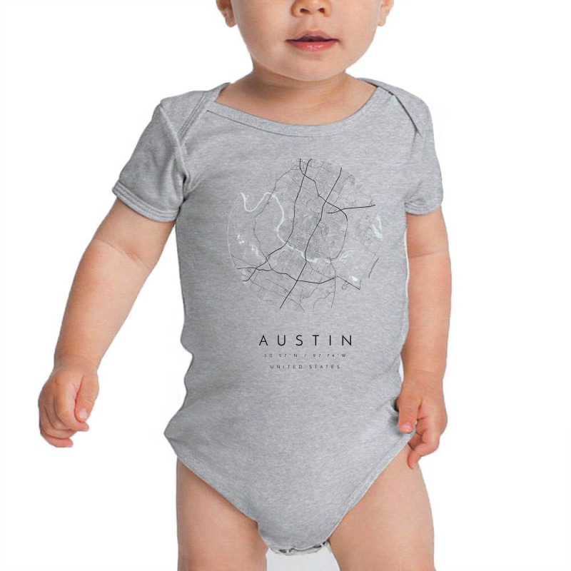 Austin Texas Coordinates Map Hometown Sweatshirt Baby Bodysuit | Artistshot