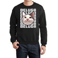 Beluga Cat Meme Funny Smile Be Polite Cat Text Rep Crewneck Sweatshirt | Artistshot