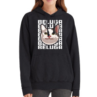 Beluga Cat Meme Funny Smile Be Polite Cat Text Rep Vintage Hoodie | Artistshot