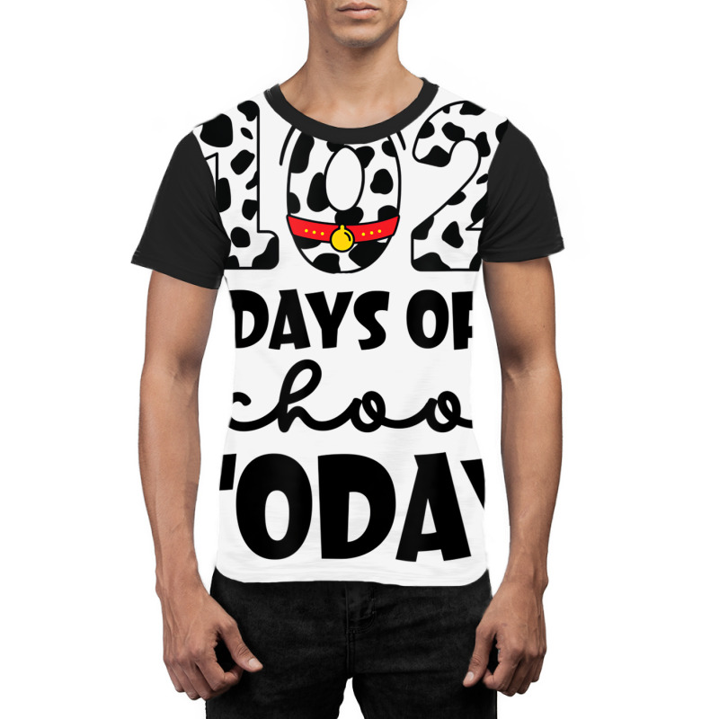 Cute Dalmatian 102 Days Of School Today Dog Lover Graphic T-shirt | Artistshot