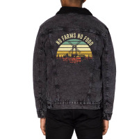 No Farms Food Farmer Pride Saying Hanes Tagless Te Unisex Sherpa-lined Denim Jacket | Artistshot