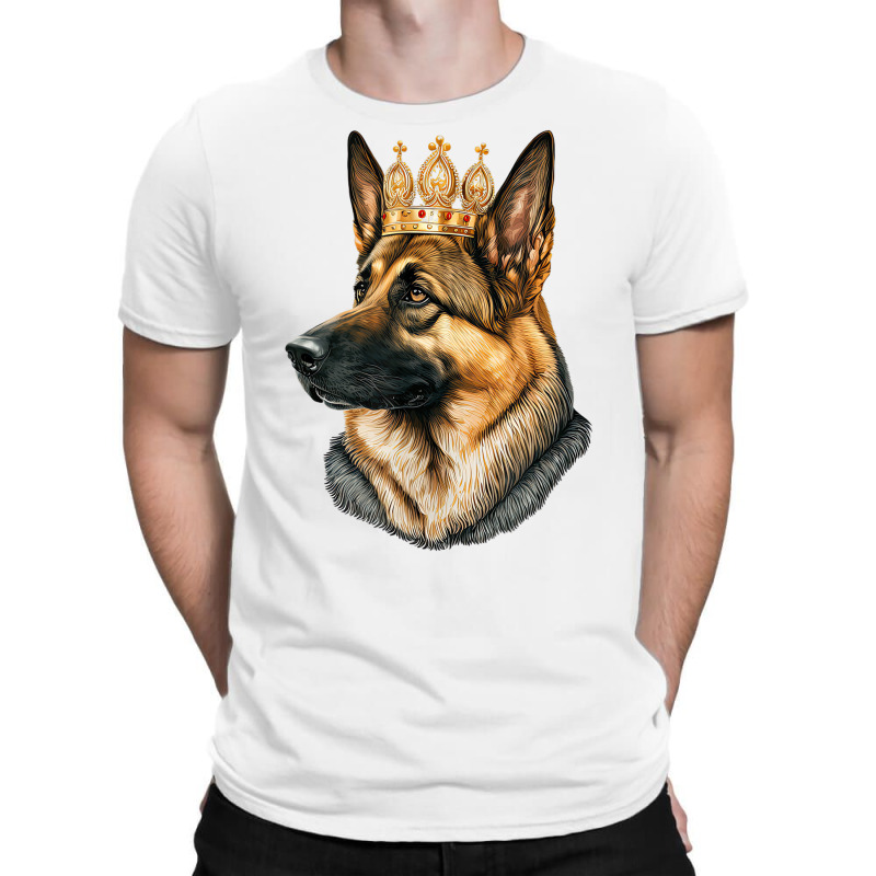 Funny German Shepherd Dog With Golden Crown T Shir T-shirt | Artistshot