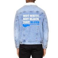 Not White Not Black Just Blues Mens T Shirt Music Unisex Sherpa-lined Denim Jacket | Artistshot