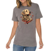 Funny Golden Retriever Dog Valentine Day T Shirt Vintage T-shirt | Artistshot