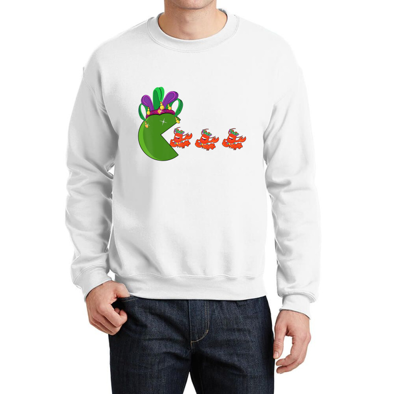 Funny Hat Eating Crawfish Louisiana Carnival Mardi Crewneck Sweatshirt | Artistshot