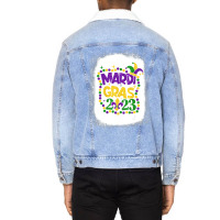 Bleached Mardi Gras 2023 Jester Outfit Kids Girl B Unisex Sherpa-lined Denim Jacket | Artistshot