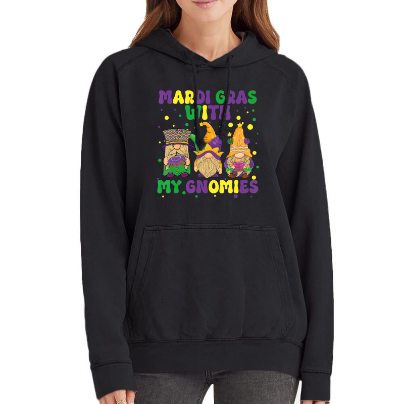 Funny Mardi Gras With Three Gnomes Mardi Gras And Vintage Hoodie | Artistshot