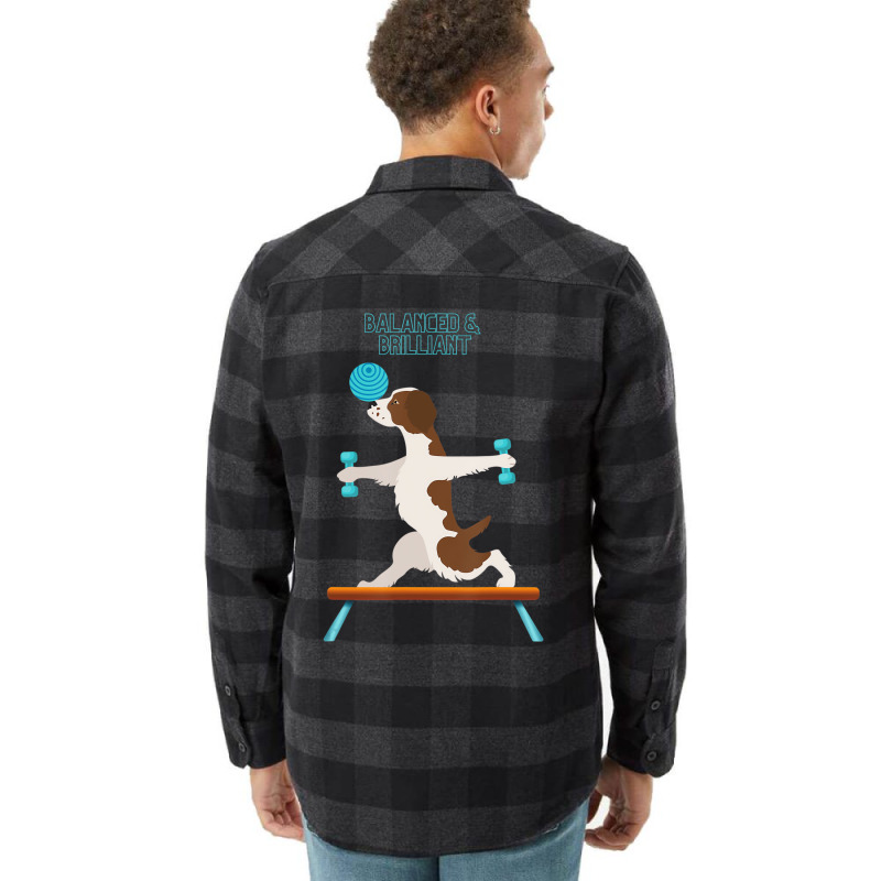 Brittany Dog Funny Fun Gym Workout Balanced & Bril Flannel Shirt | Artistshot