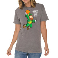 Leprechaun Basketball Dunk St Patricks Day Boys Me Vintage T-shirt | Artistshot