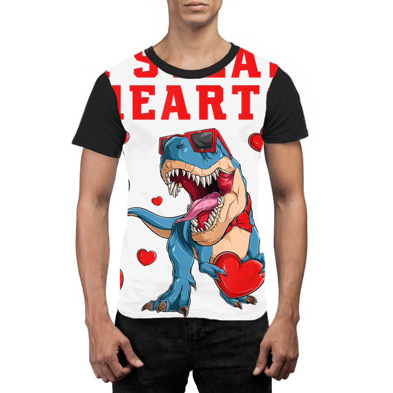 I Steal Hearts Valentines Day Dinosaur Boys Men Lo Graphic T-shirt | Artistshot