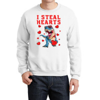 I Steal Hearts Valentines Day Dinosaur Boys Men Lo Crewneck Sweatshirt | Artistshot