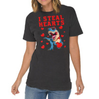 I Steal Hearts Valentines Day Dinosaur Boys Men Lo Vintage T-shirt | Artistshot