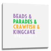 Mardi Gras Beads Parades King Cake CrawfishÂ fat Metal Print Square | Artistshot