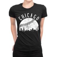 Vintage Chicago Illinois Skyline Apparel T Shirt Ladies Fitted T-shirt | Artistshot