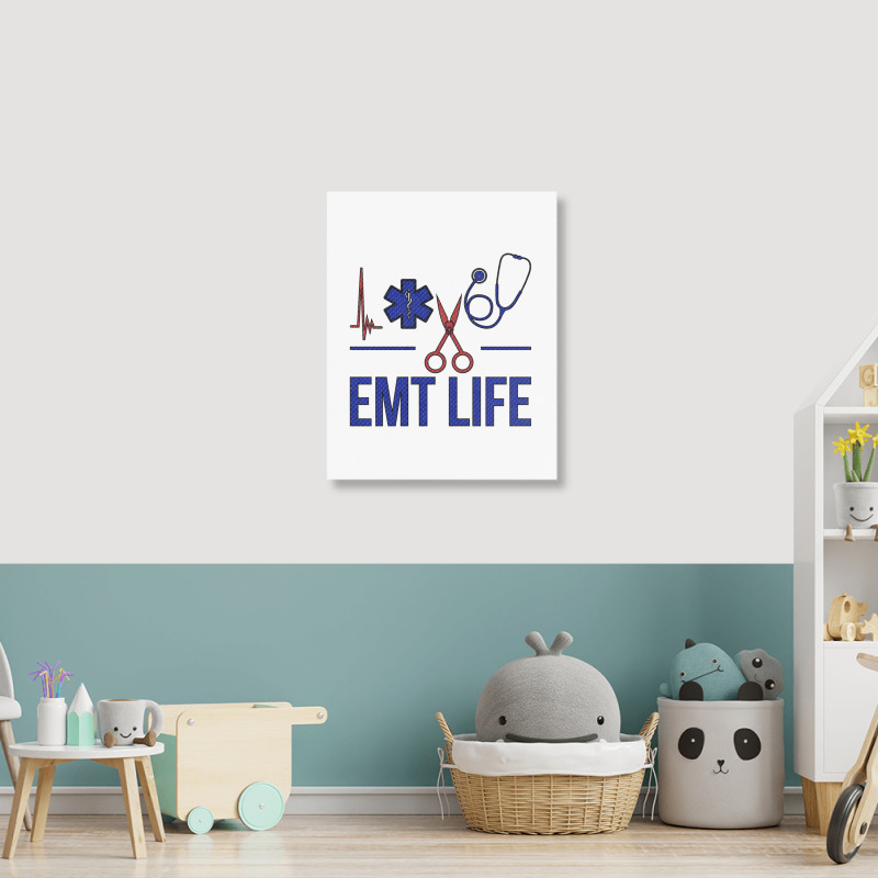 Emt Life Emergency Medical Technician Sweatshirt Portrait Canvas Print | Artistshot