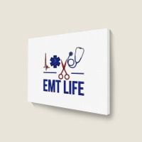 Emt Life Emergency Medical Technician Sweatshirt Landscape Canvas Print | Artistshot