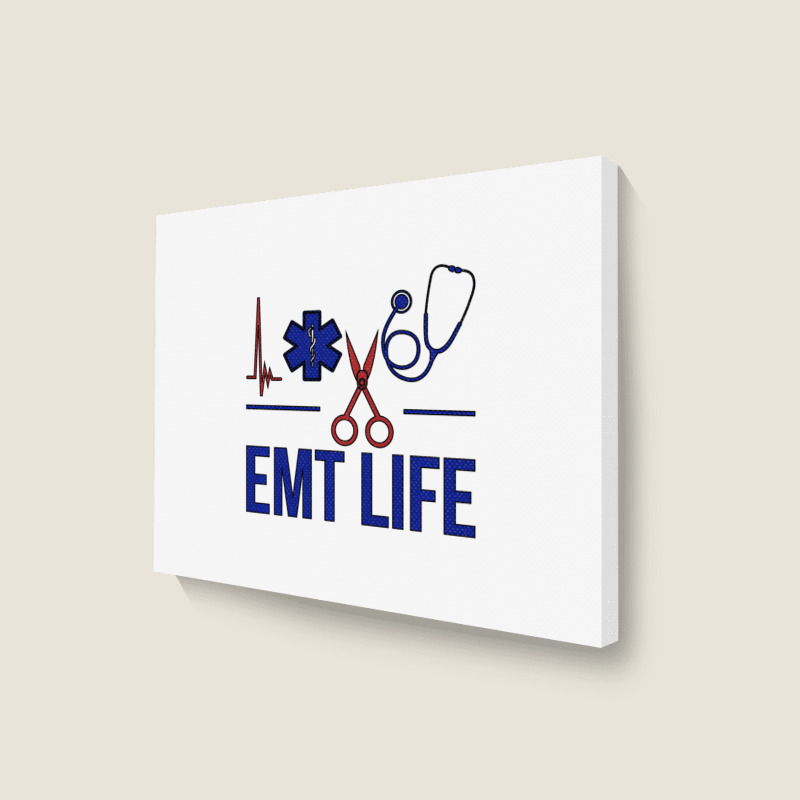 Emt Life Emergency Medical Technician Sweatshirt Landscape Canvas Print | Artistshot