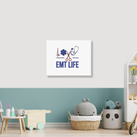 Emt Life Emergency Medical Technician Sweatshirt Landscape Canvas Print | Artistshot