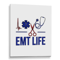 Emt Life Emergency Medical Technician Sweatshirt Metal Print Vertical | Artistshot