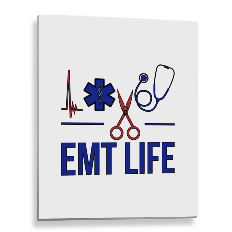 Emt Life Emergency Medical Technician Sweatshirt Metal Print Vertical | Artistshot