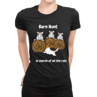 Funny Barn Hunt   In Search Of Rats With Jack Russ Ladies Fitted T-shirt | Artistshot