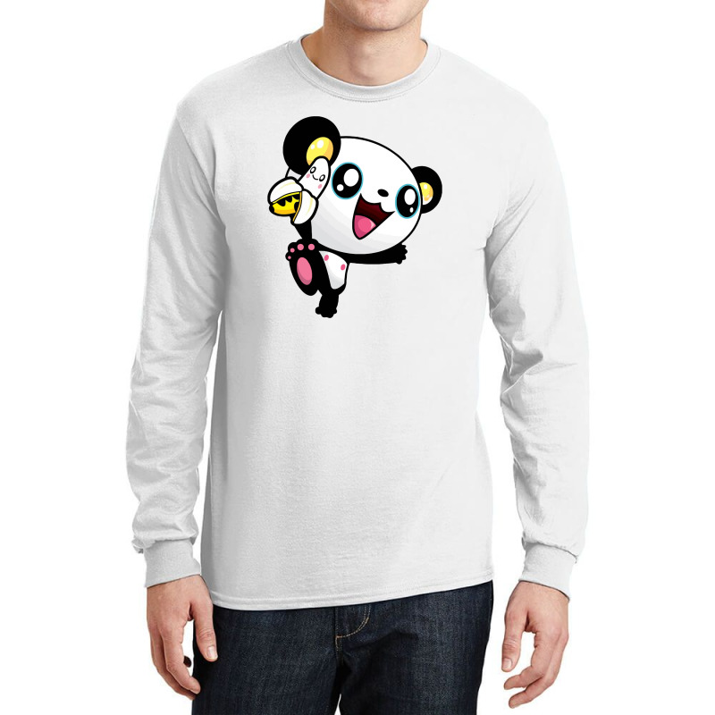 Panda Banana Long Sleeve Shirts by nokwqaart | Artistshot