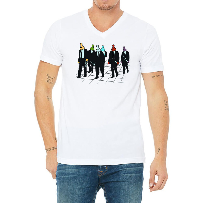 Reservoir Clues V-Neck Tee by MilaArt. | Artistshot