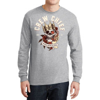 Crew Chief Skull With Cigar Design Long Sleeve Shirts | Artistshot