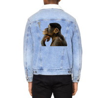 Cigarrete Smoking Monkey 80s Unisex Sherpa-lined Denim Jacket | Artistshot