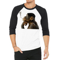 Cigarrete Smoking Monkey 80s 3/4 Sleeve Shirt | Artistshot