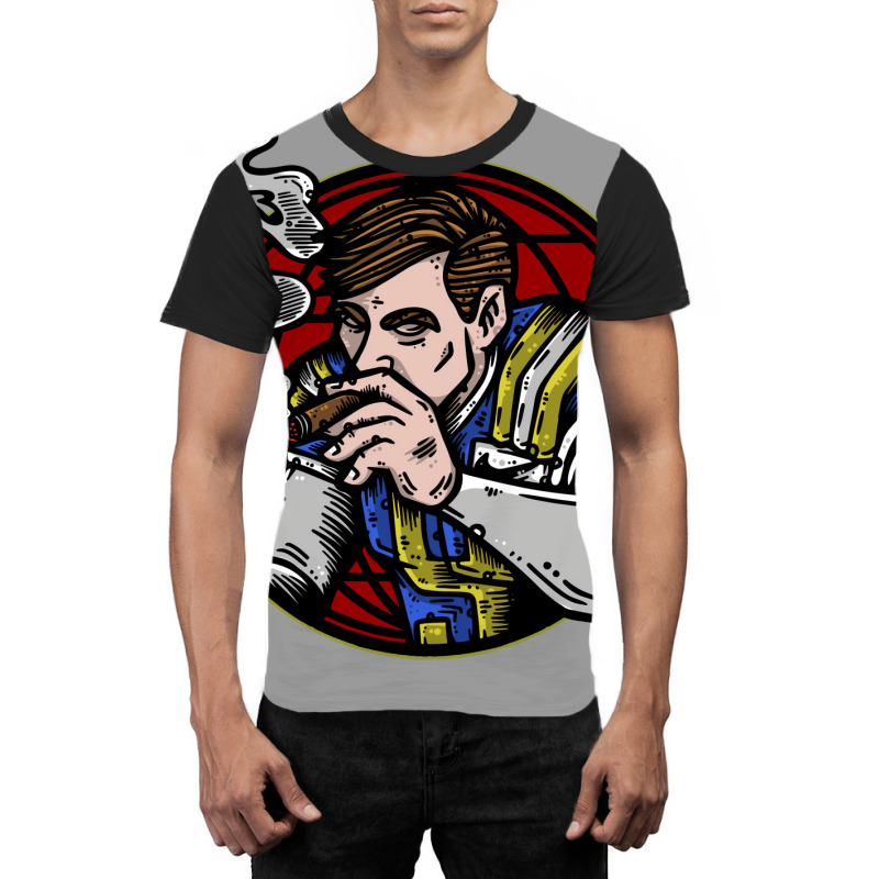 Football Smoke Break 70s Graphic T-shirt | Artistshot