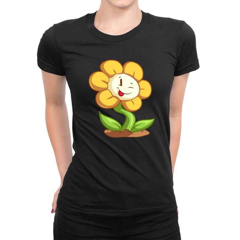 Undertale Smiling Flowey Ladies Fitted T-Shirt by masalembo | Artistshot