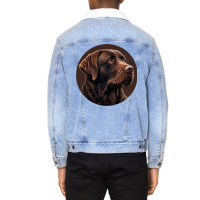 Chocolate Labrador Retriever Stars Unisex Sherpa-lined Denim Jacket | Artistshot