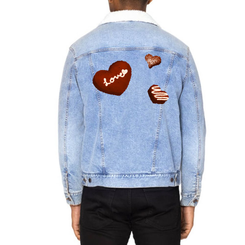 Valentines Day Chocalates Music Unisex Sherpa-lined Denim Jacket | Artistshot