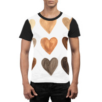 Melanin Skin Tone Hearts Black History Month Women Graphic T-shirt | Artistshot