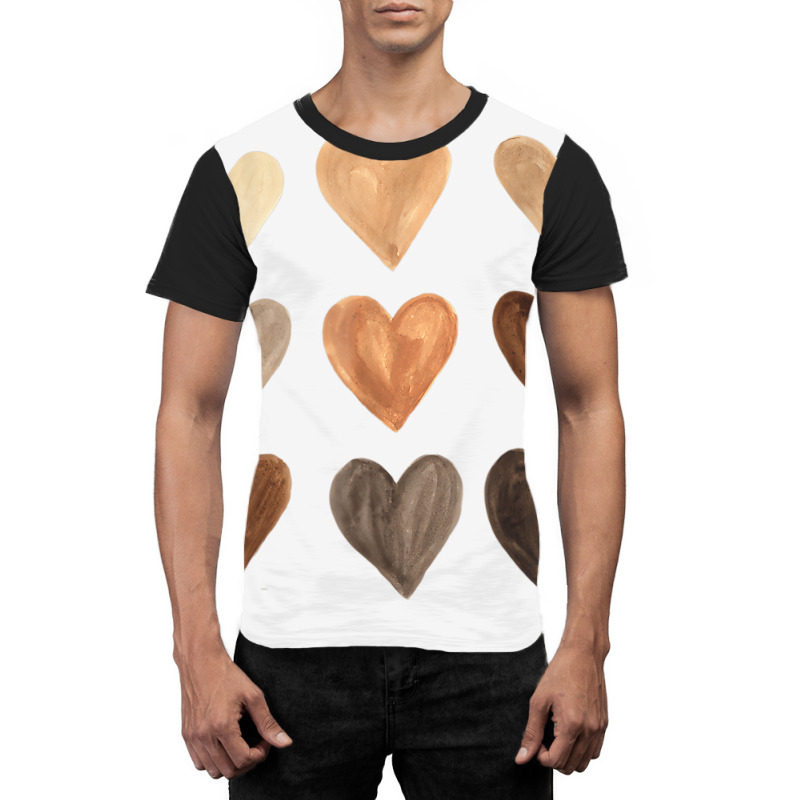 Melanin Skin Tone Hearts Black History Month Women Graphic T-shirt | Artistshot