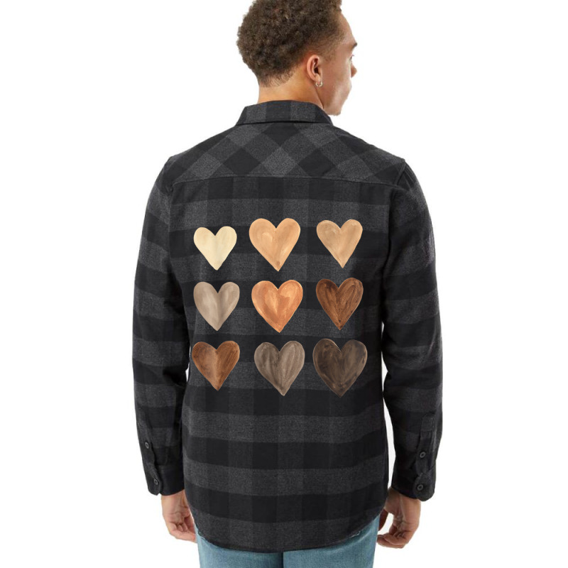 Melanin Skin Tone Hearts Black History Month Women Flannel Shirt | Artistshot